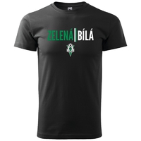 Tričko černé ZELENÁ/BÍLÁ